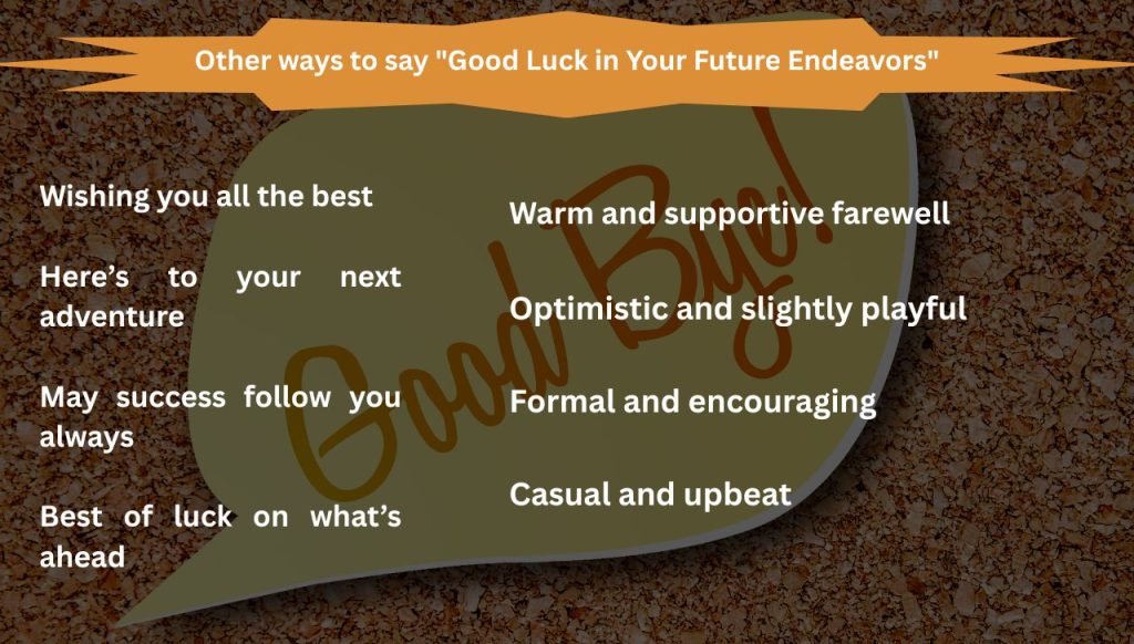Other ways to say "Good Luck in Your Future Endeavors"