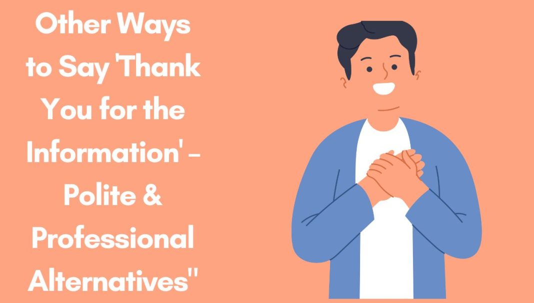 Other Ways to Say 'Thank You for the Information' – Polite & Professional Alternatives